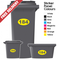 Wheelie Bin Sticker Numbers Oval Style (Pack Of 6)